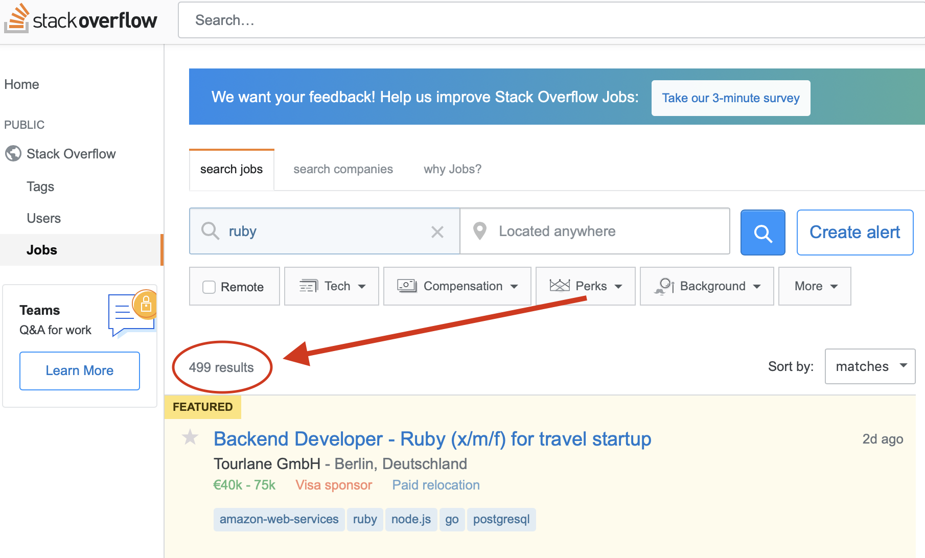 Stack Overflow Ruby Jobs